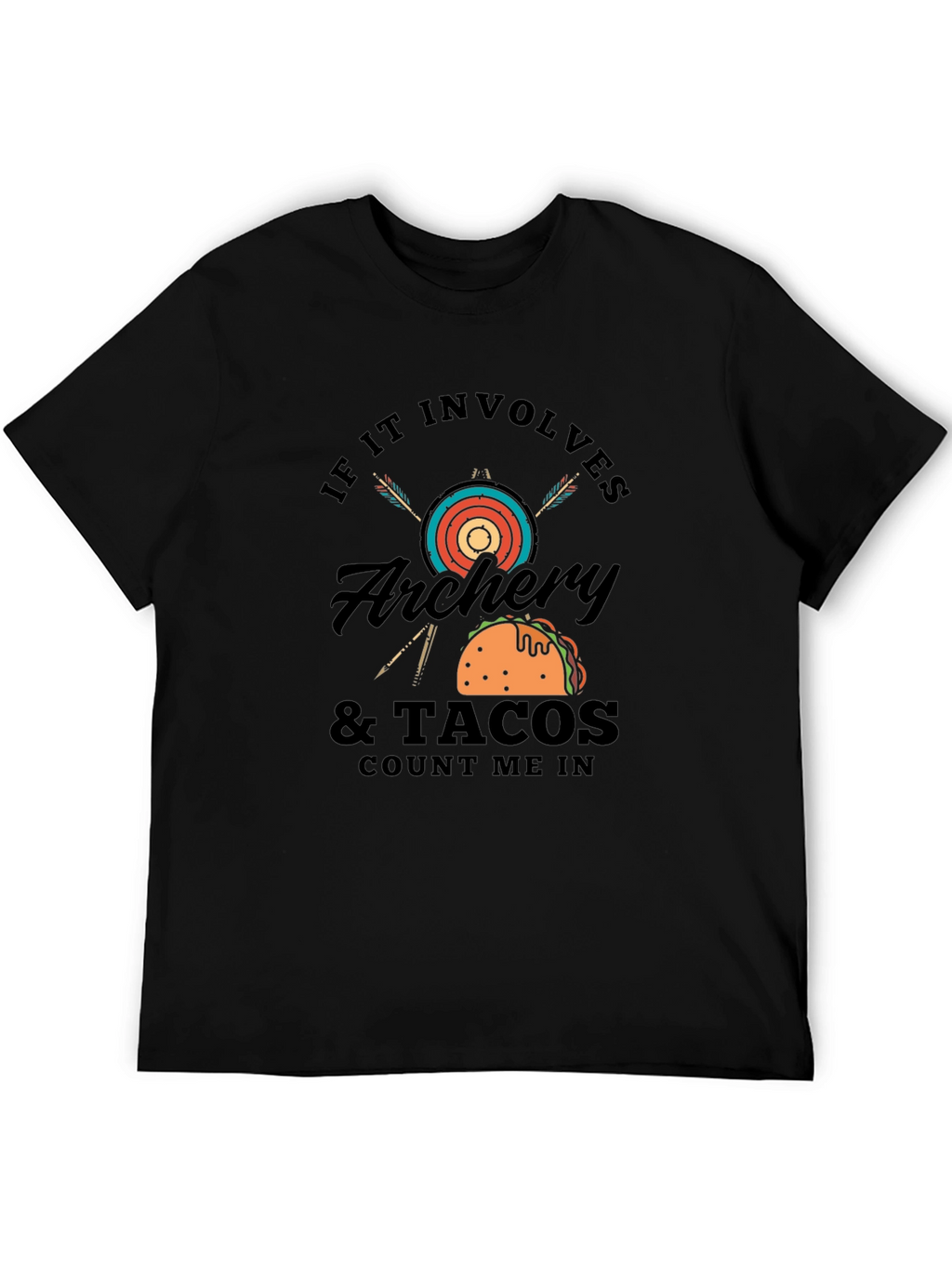 Archery & Tacos Mens Black T-Shirt