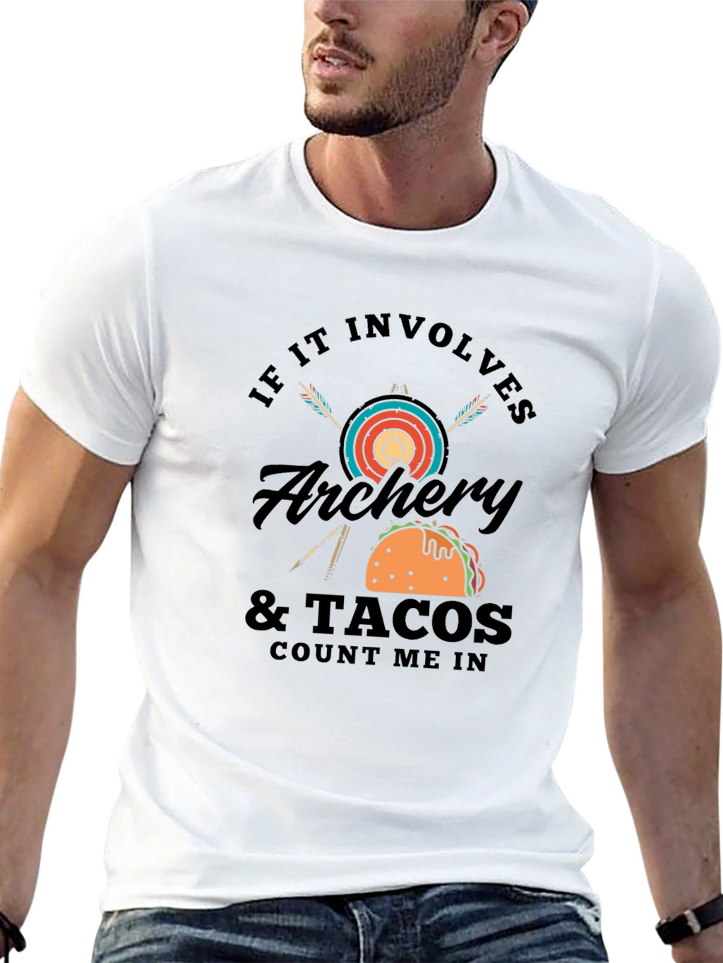 Archery & Tacos Mens Black T-Shirt