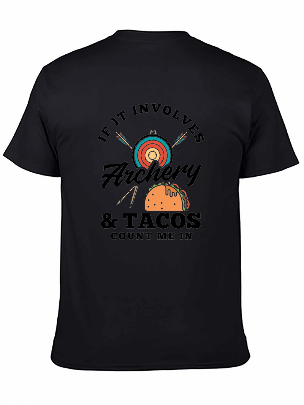 Archery & Tacos Mens Black T-Shirt