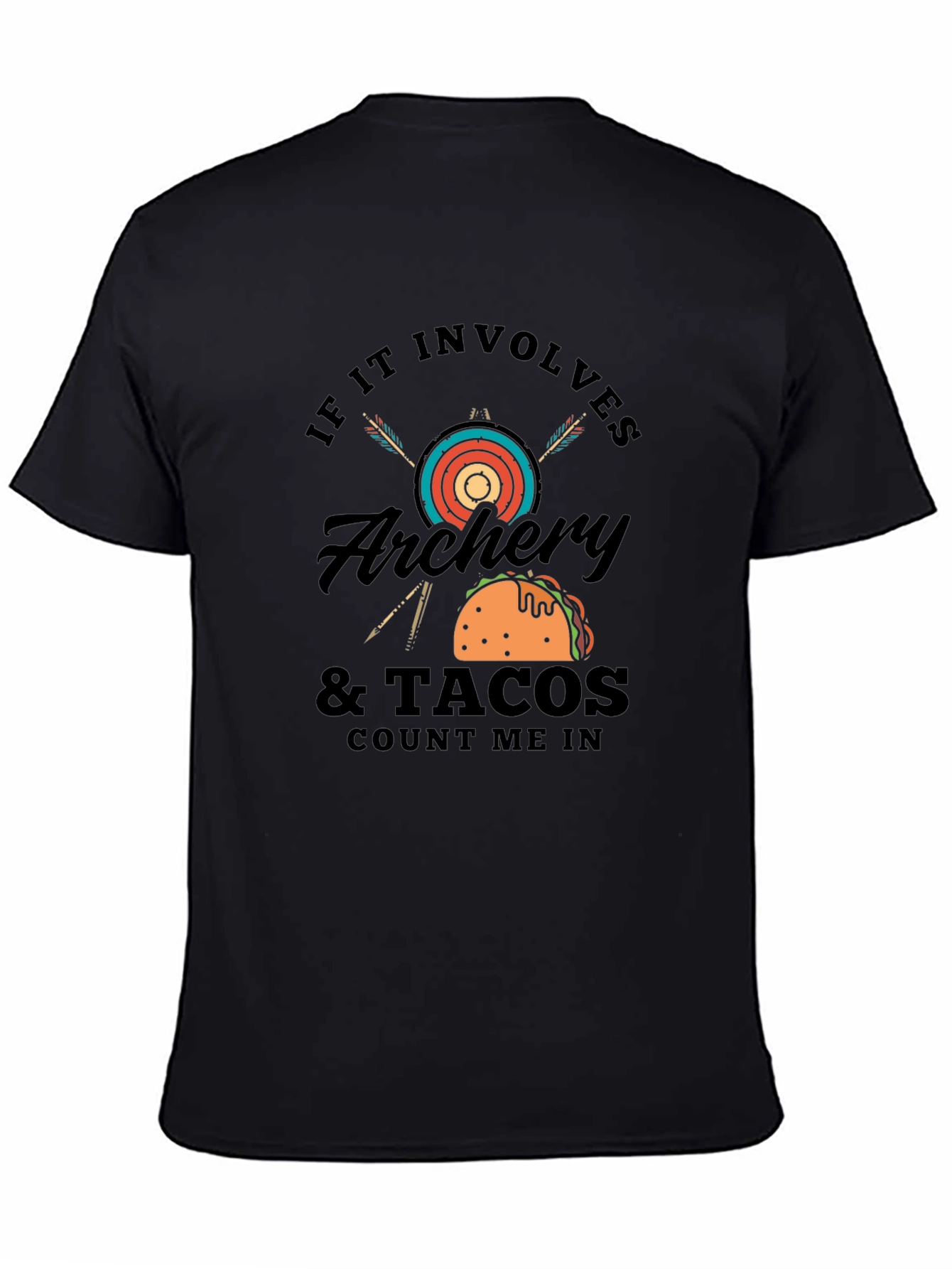 Archery & Tacos Mens Black T-Shirt