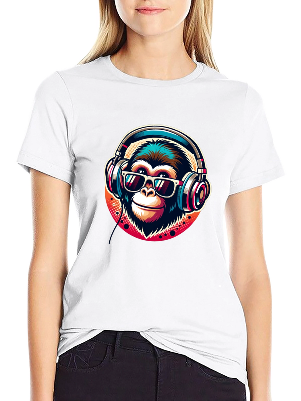Cool Monkey Graphic Tee - Music Lover Ape