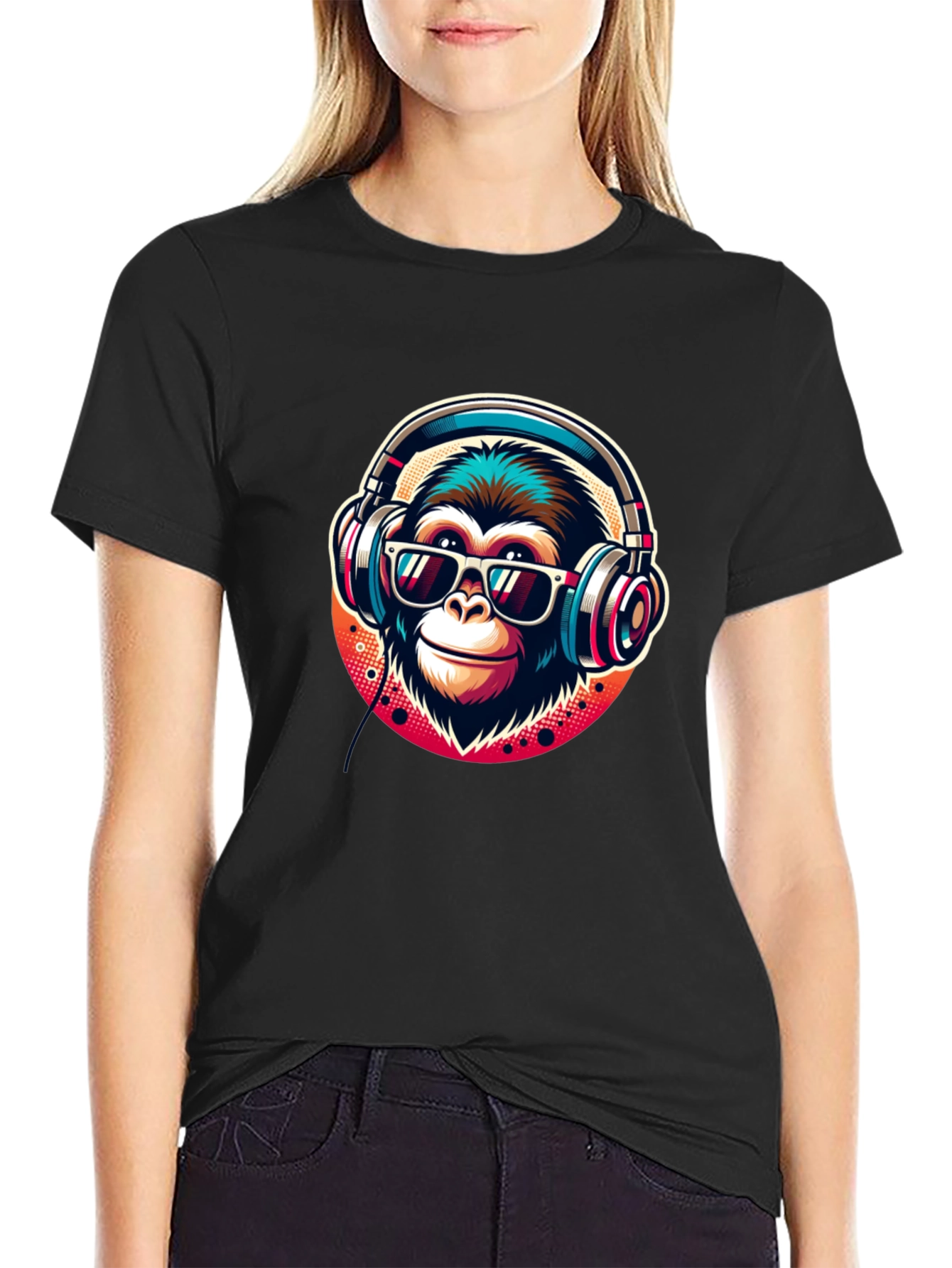 Cool Monkey Graphic Tee - Music Lover Ape