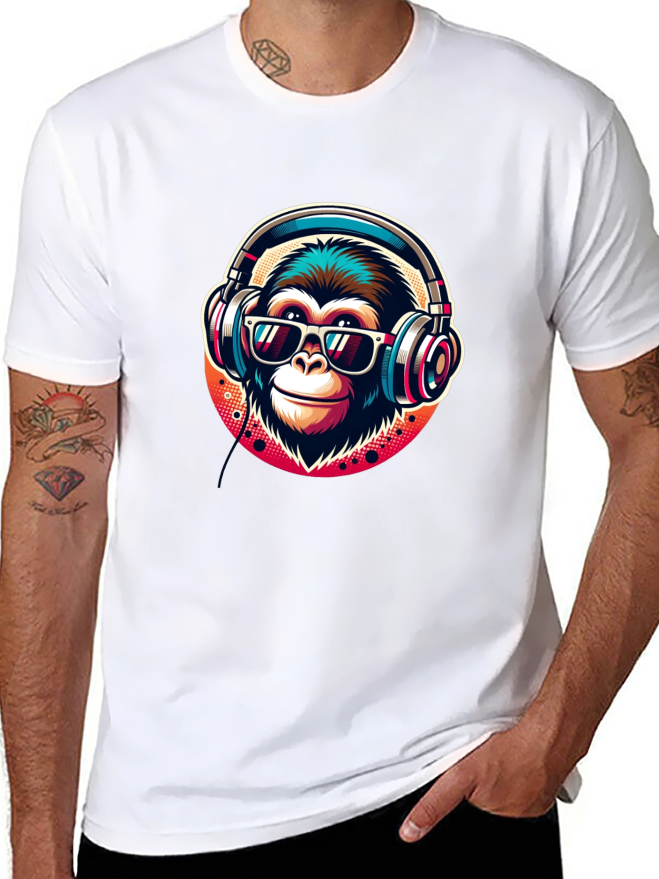Cool Monkey Graphic Tee - Music Lover Ape