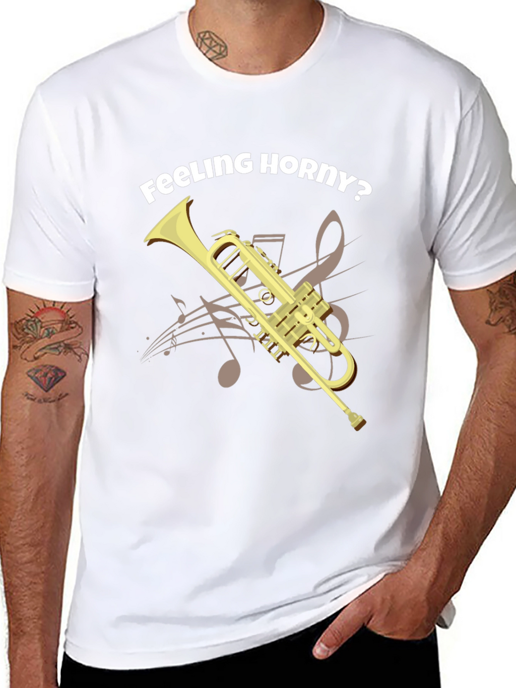 Feeling Horny? Funny Trumpet T-Shirt