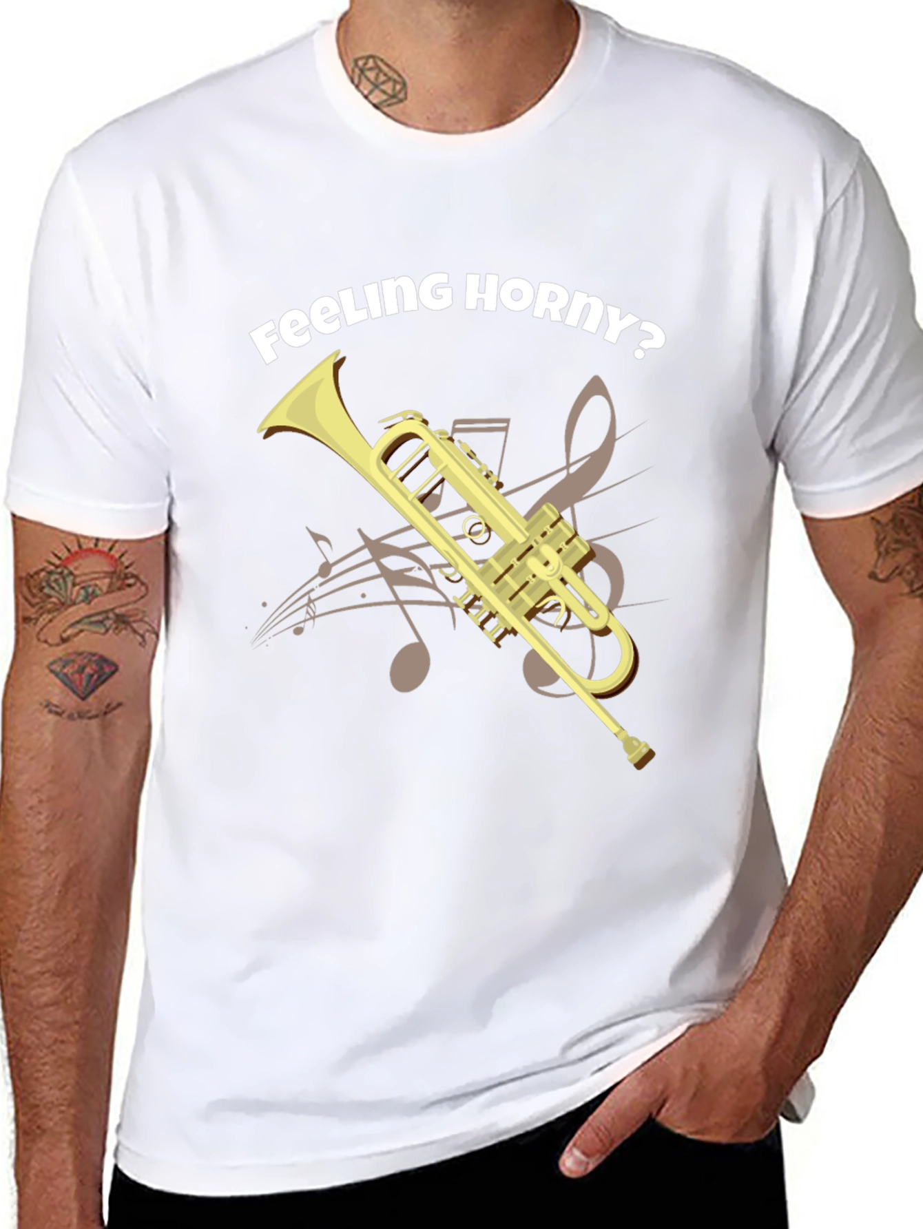 Feeling Horny? Funny Trumpet T-Shirt