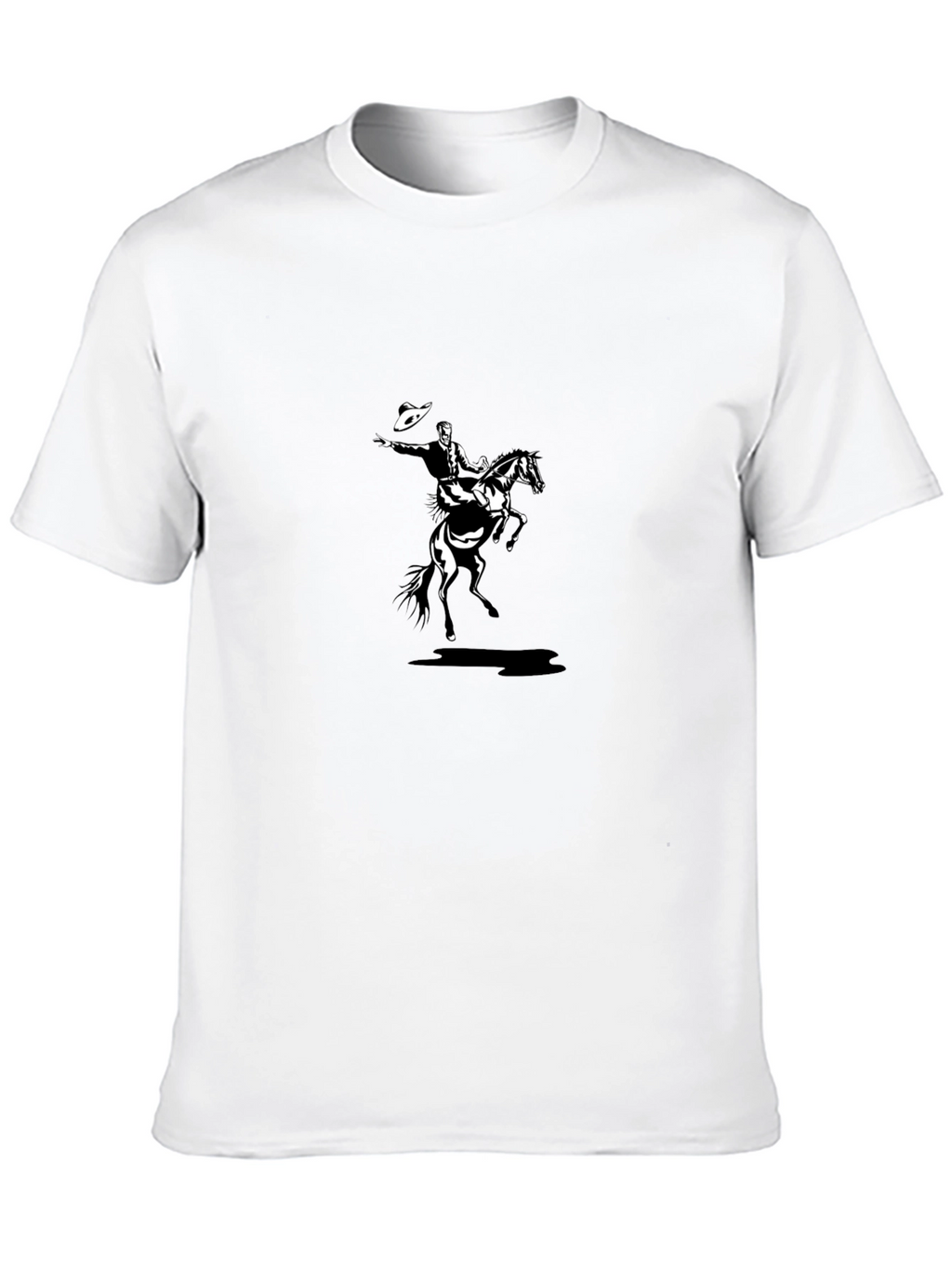 Cowboy Riding Horse T-Shirt - Black Graphic Tee