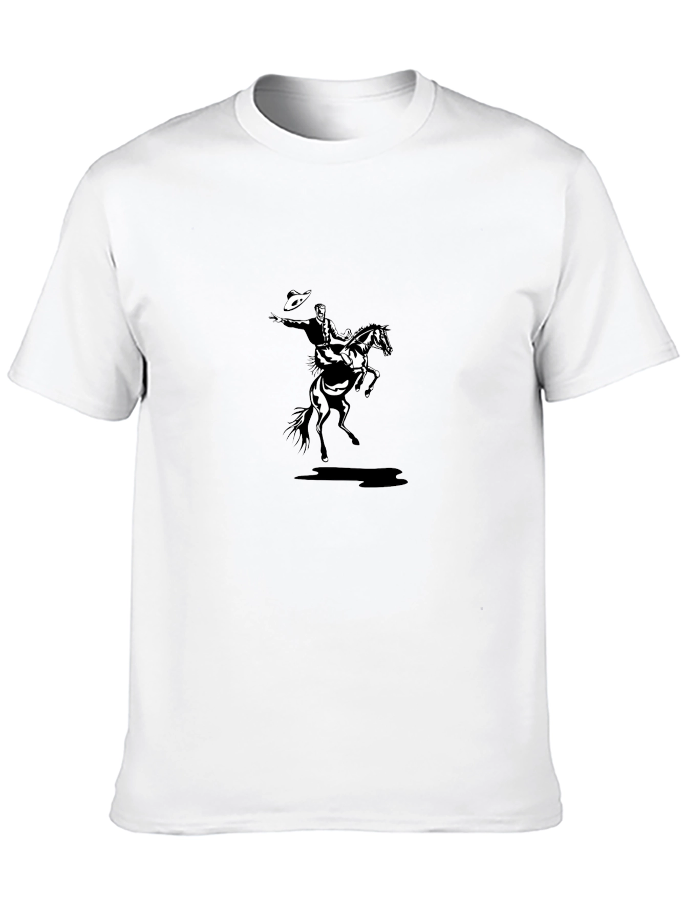 Cowboy Riding Horse T-Shirt - Black Graphic Tee