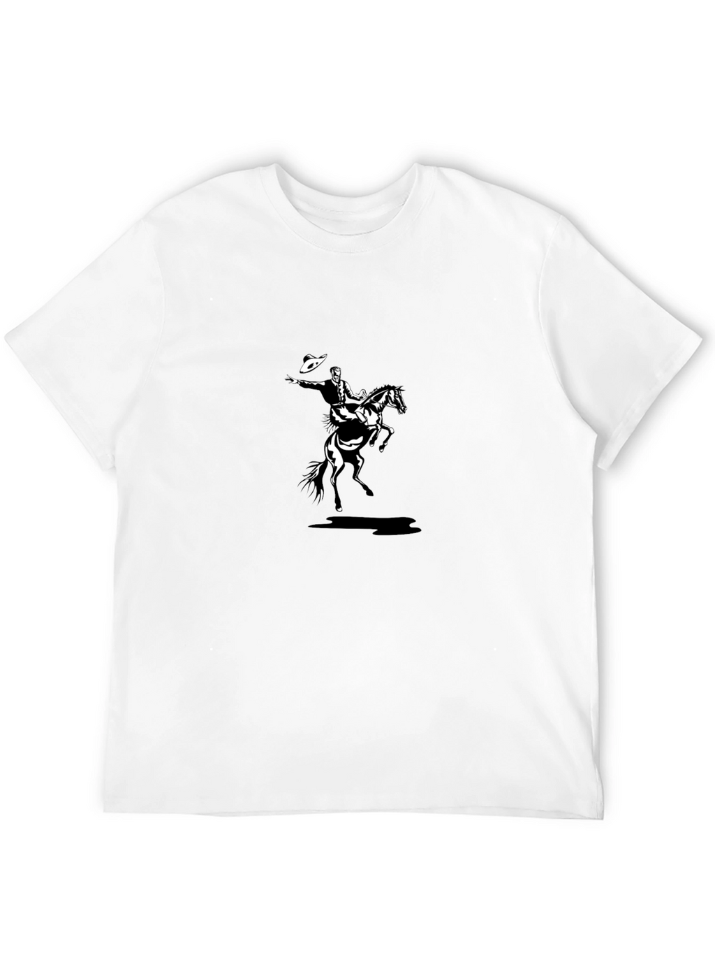 Cowboy Riding Horse T-Shirt - Black Graphic Tee