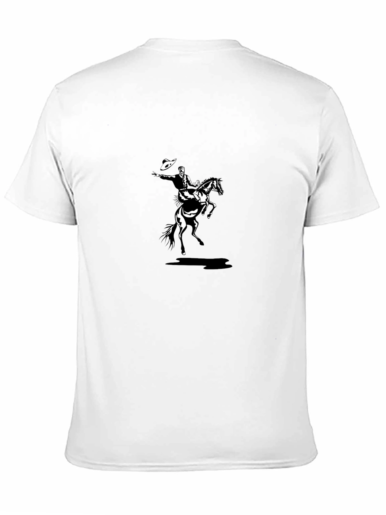 Cowboy Riding Horse T-Shirt - Black Graphic Tee