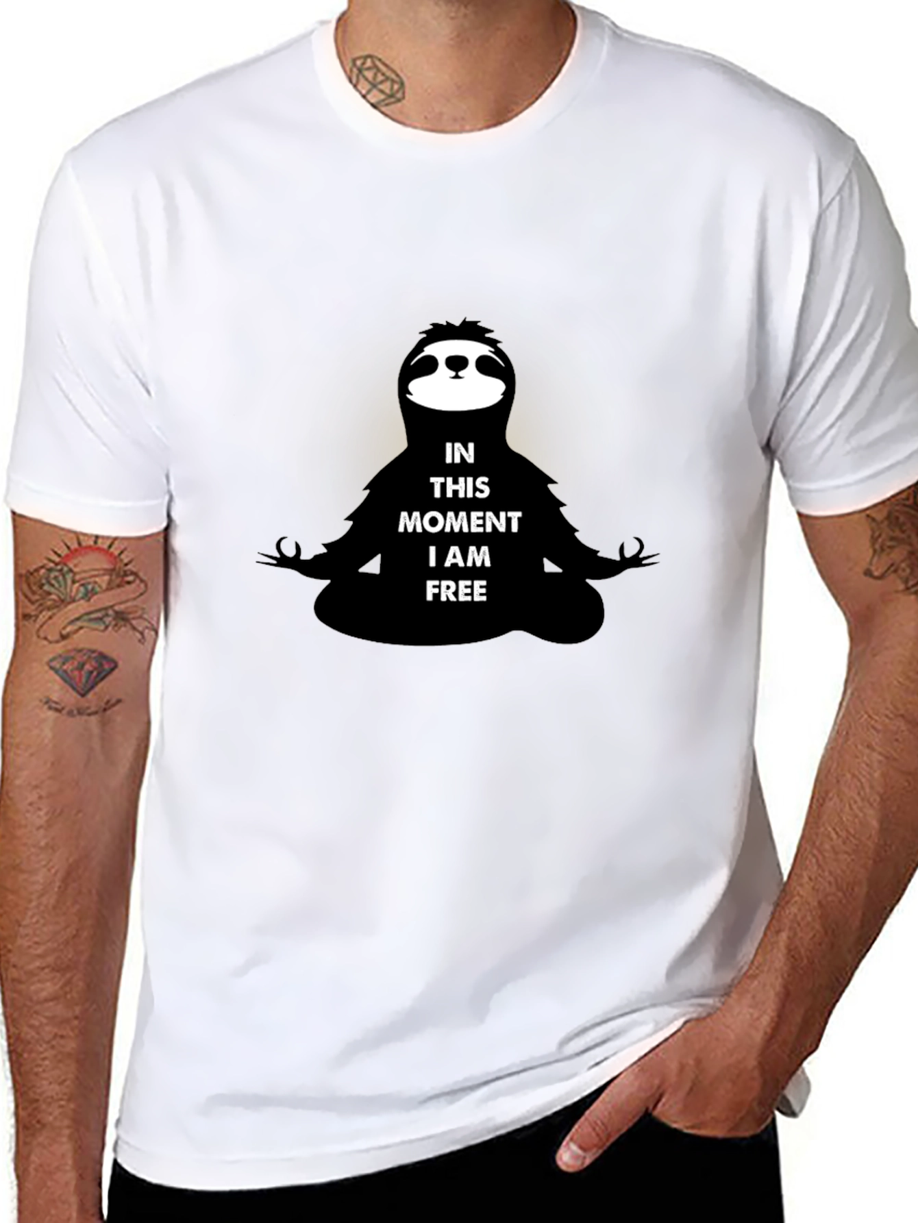 Meditating Sloth Graphic Tee - Relaxed Fit