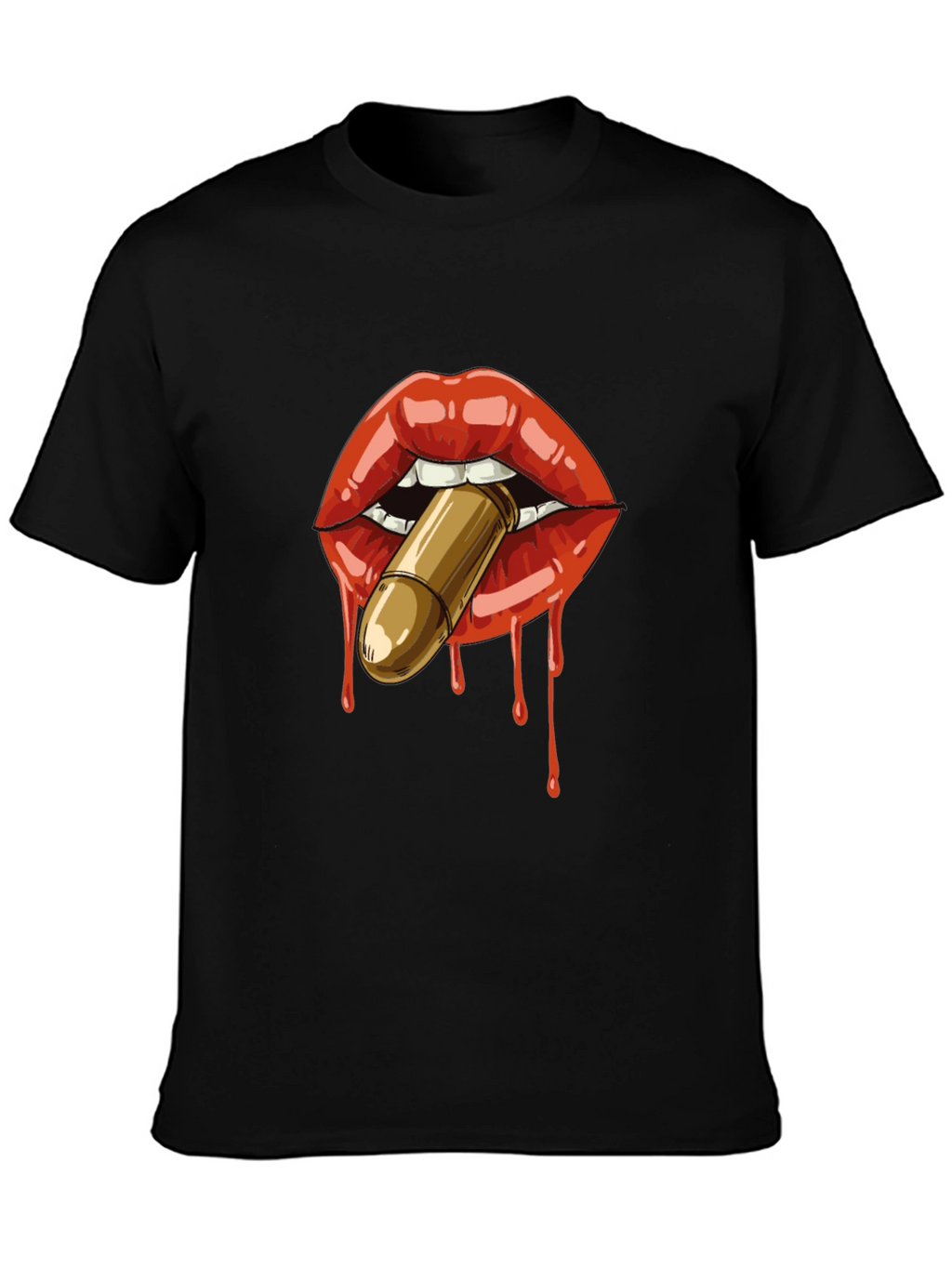 Lips Bullet Black T-Shirt
