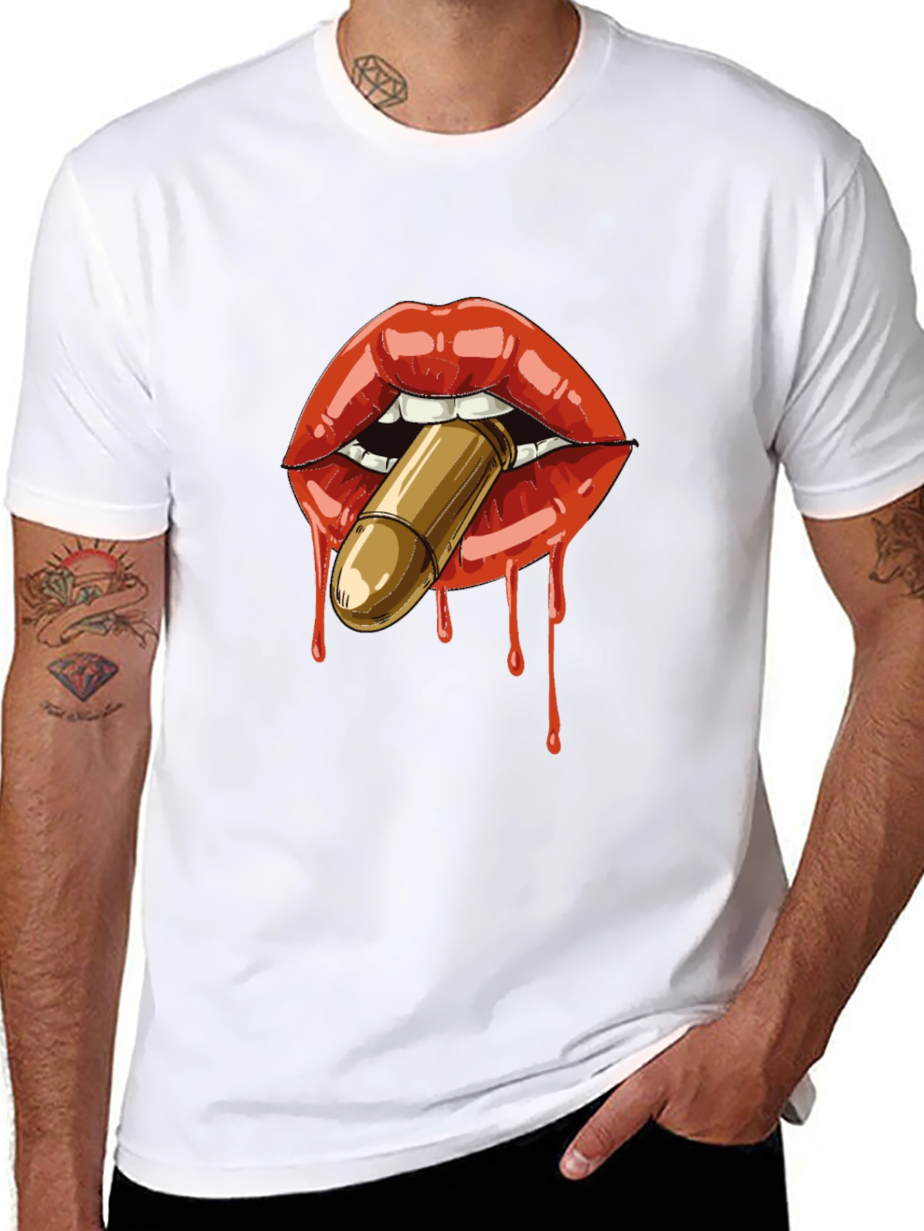 Lips Bullet Black T-Shirt