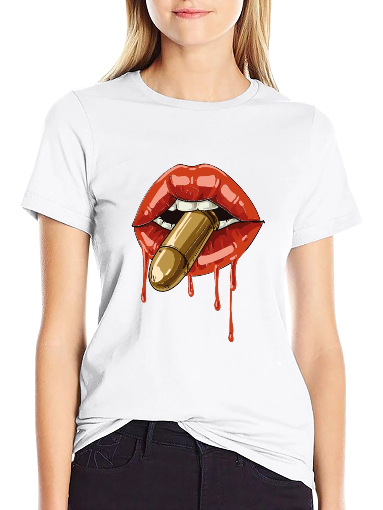 Lips Bullet Black T-Shirt