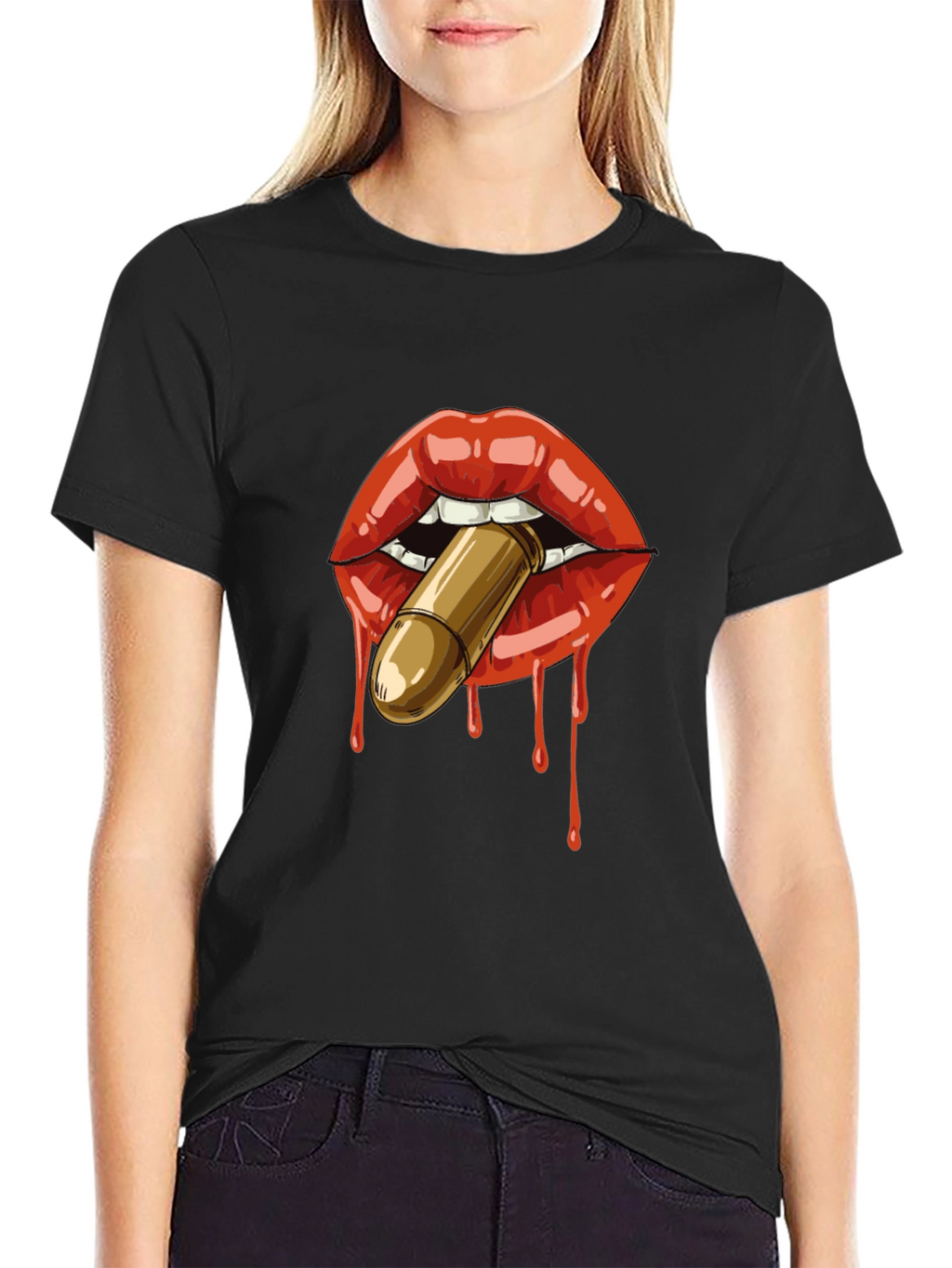 Lips Bullet Black T-Shirt