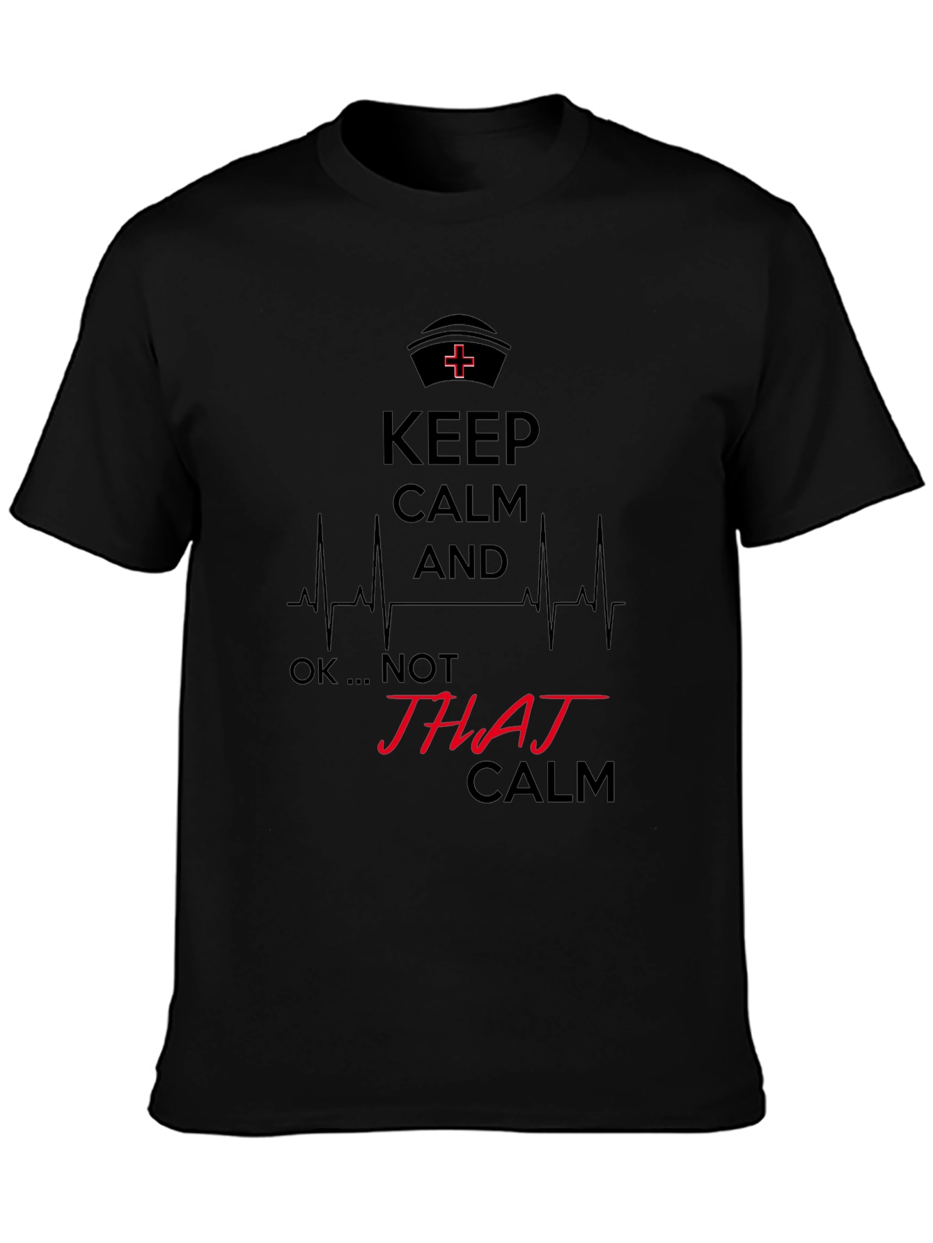 Keep Calm Not JHAJ Calm Mens Black Graphic T-Shirt