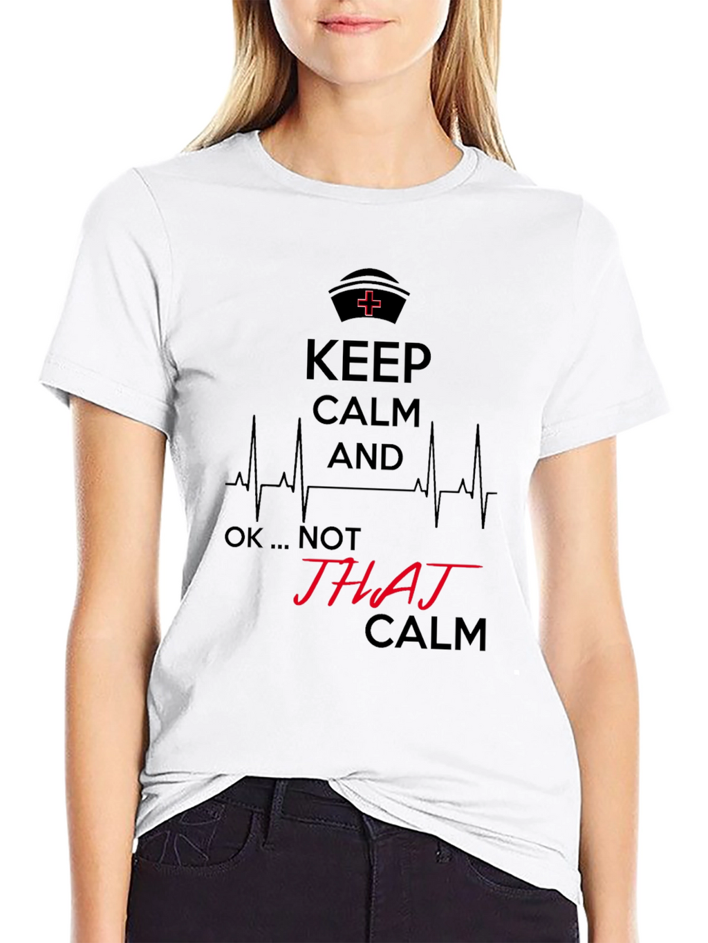 Keep Calm Not JHAJ Calm Mens Black Graphic T-Shirt