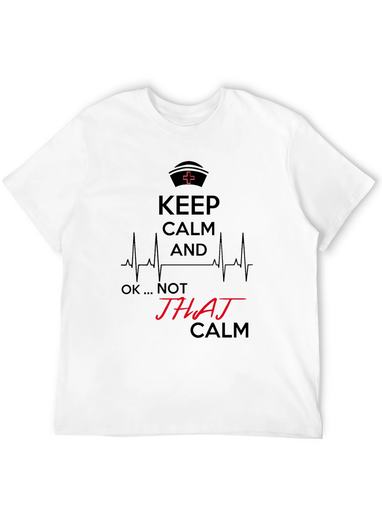 Keep Calm Not JHAJ Calm Mens Black Graphic T-Shirt