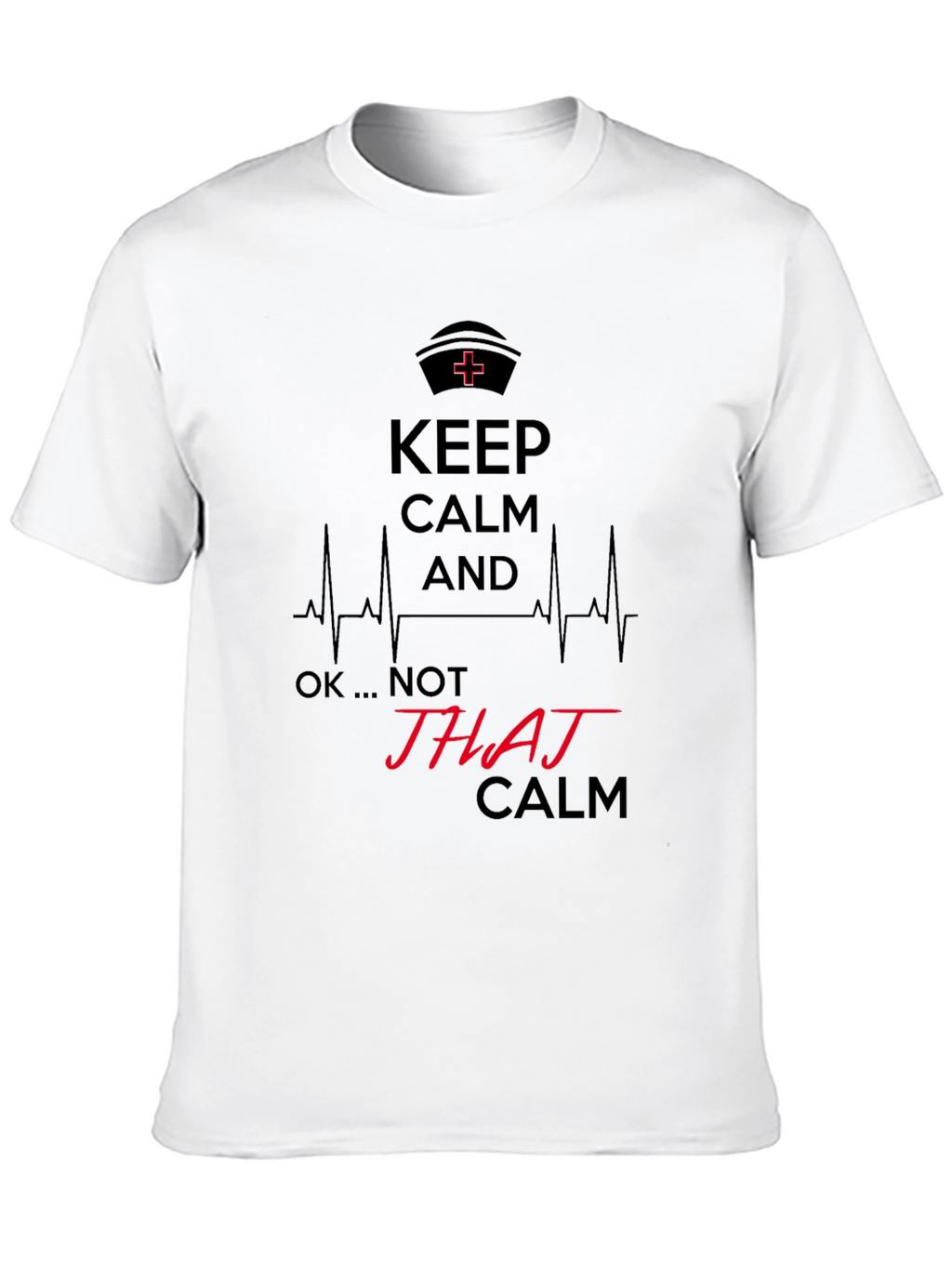 Keep Calm Not JHAJ Calm Mens Black Graphic T-Shirt