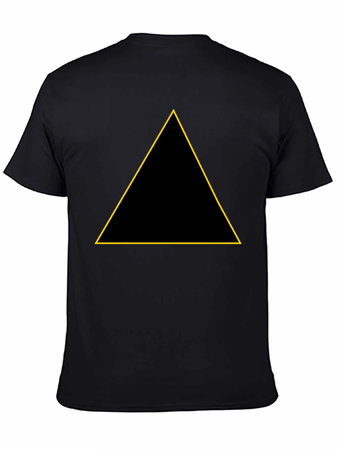 Black T-Shirt with Golden Triangle