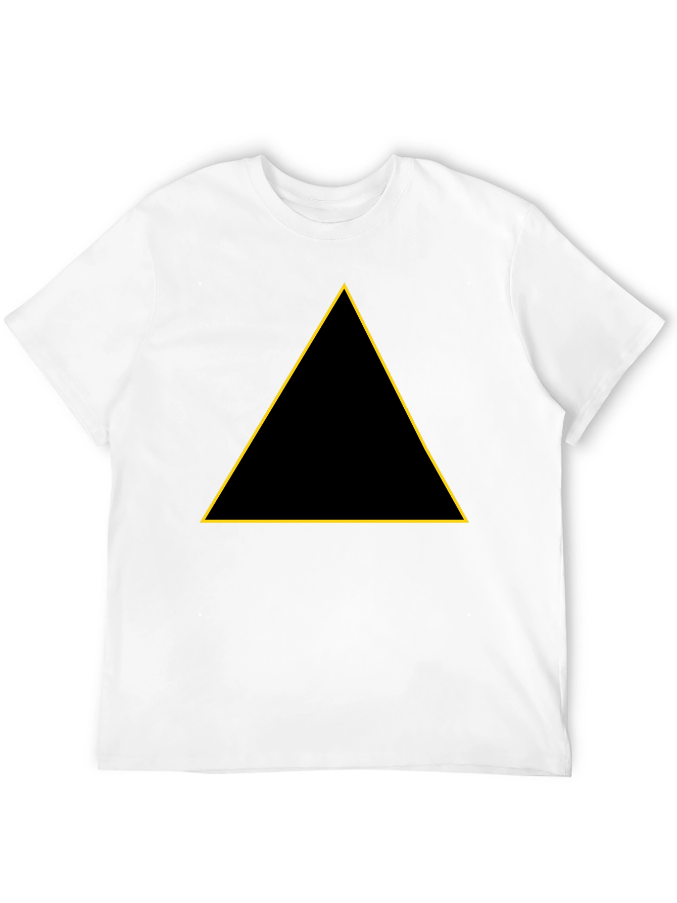Black T-Shirt with Golden Triangle