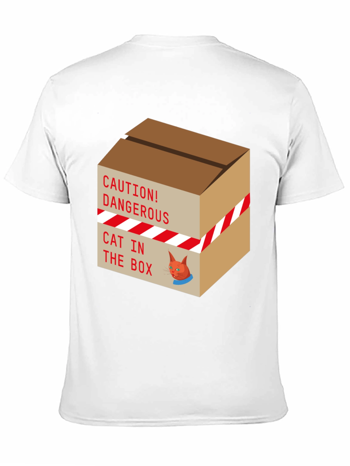 Caution Cat In Box T-Shirt Funny Graphic Tee