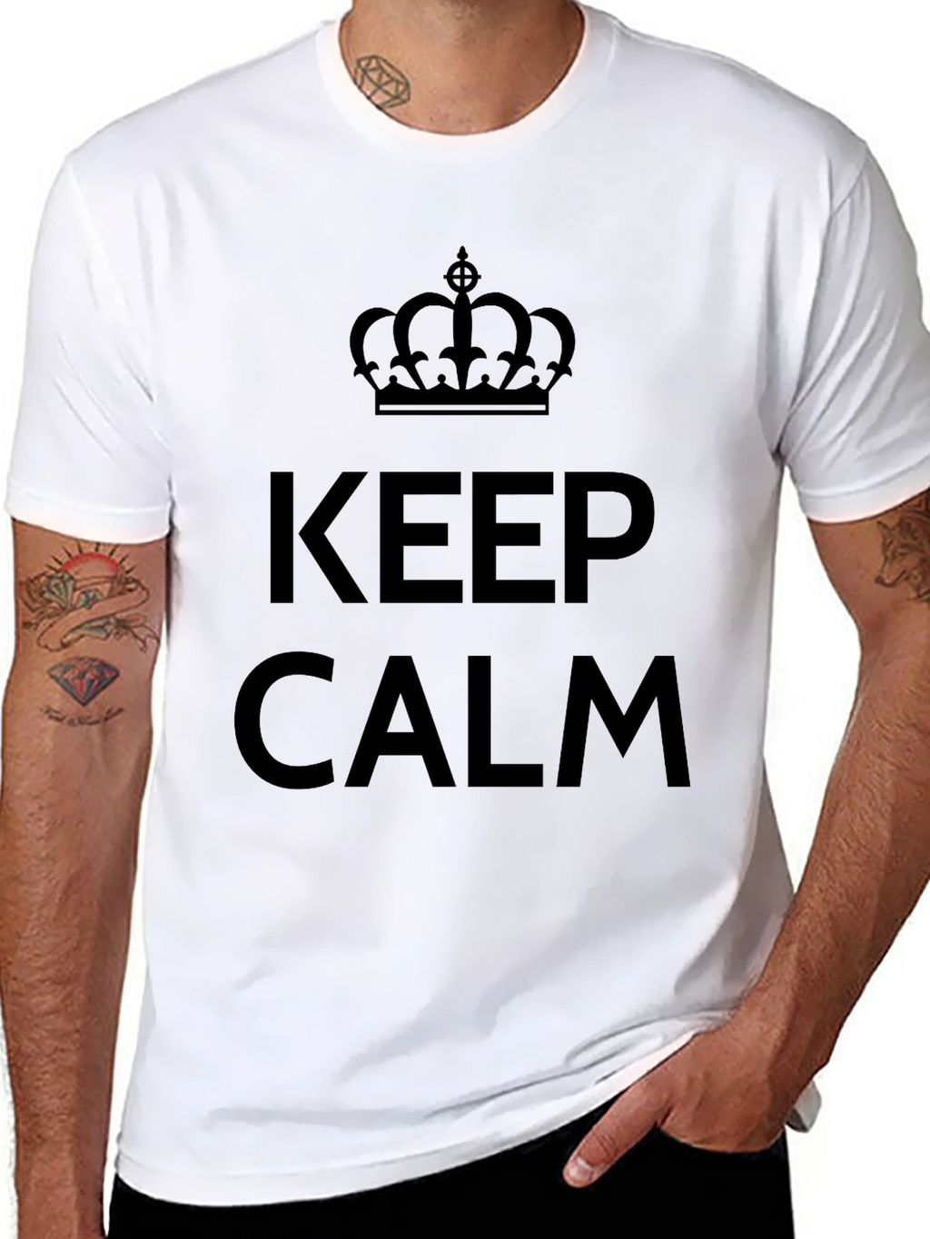 Keep Calm Crown Graphic Tee - Black