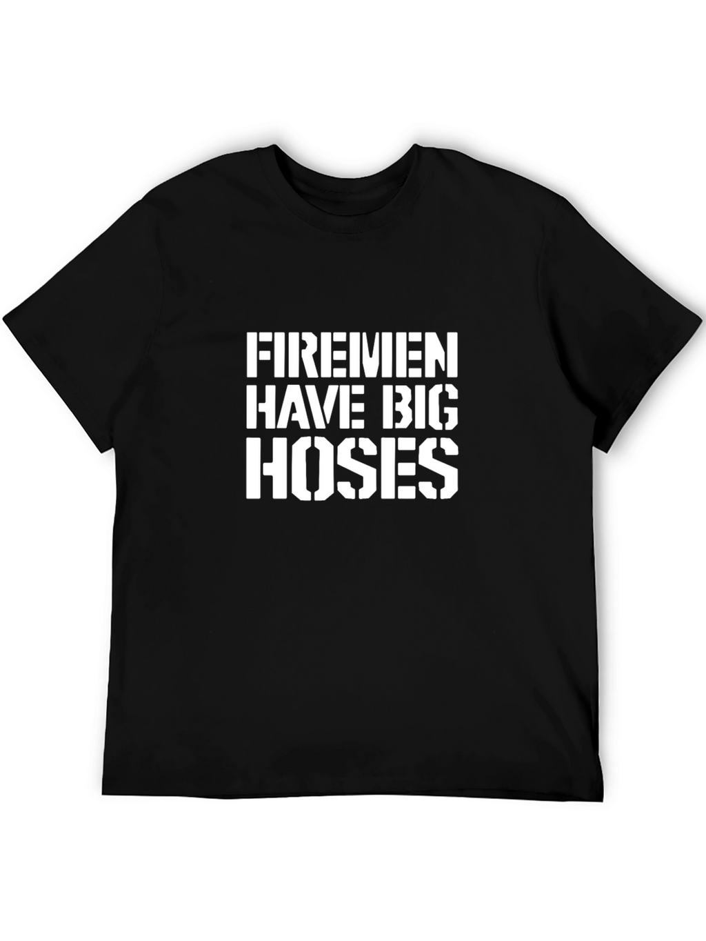 Firemen Big Hoses Black Cotton T-Shirt