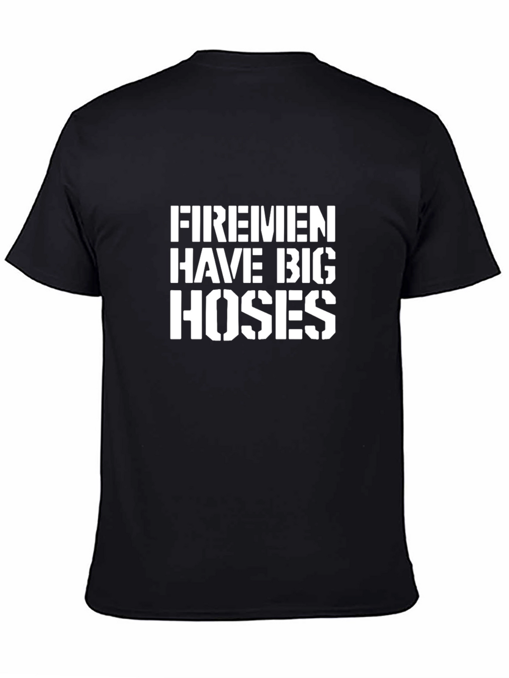 Firemen Big Hoses Black Cotton T-Shirt