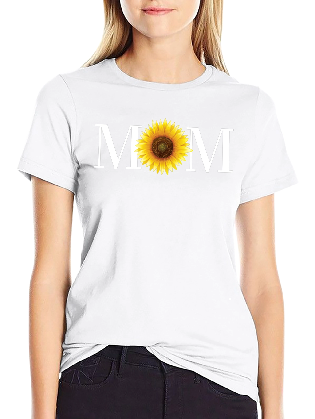 Sunflower MOM Graphic T-Shirt - Black Cotton Tee