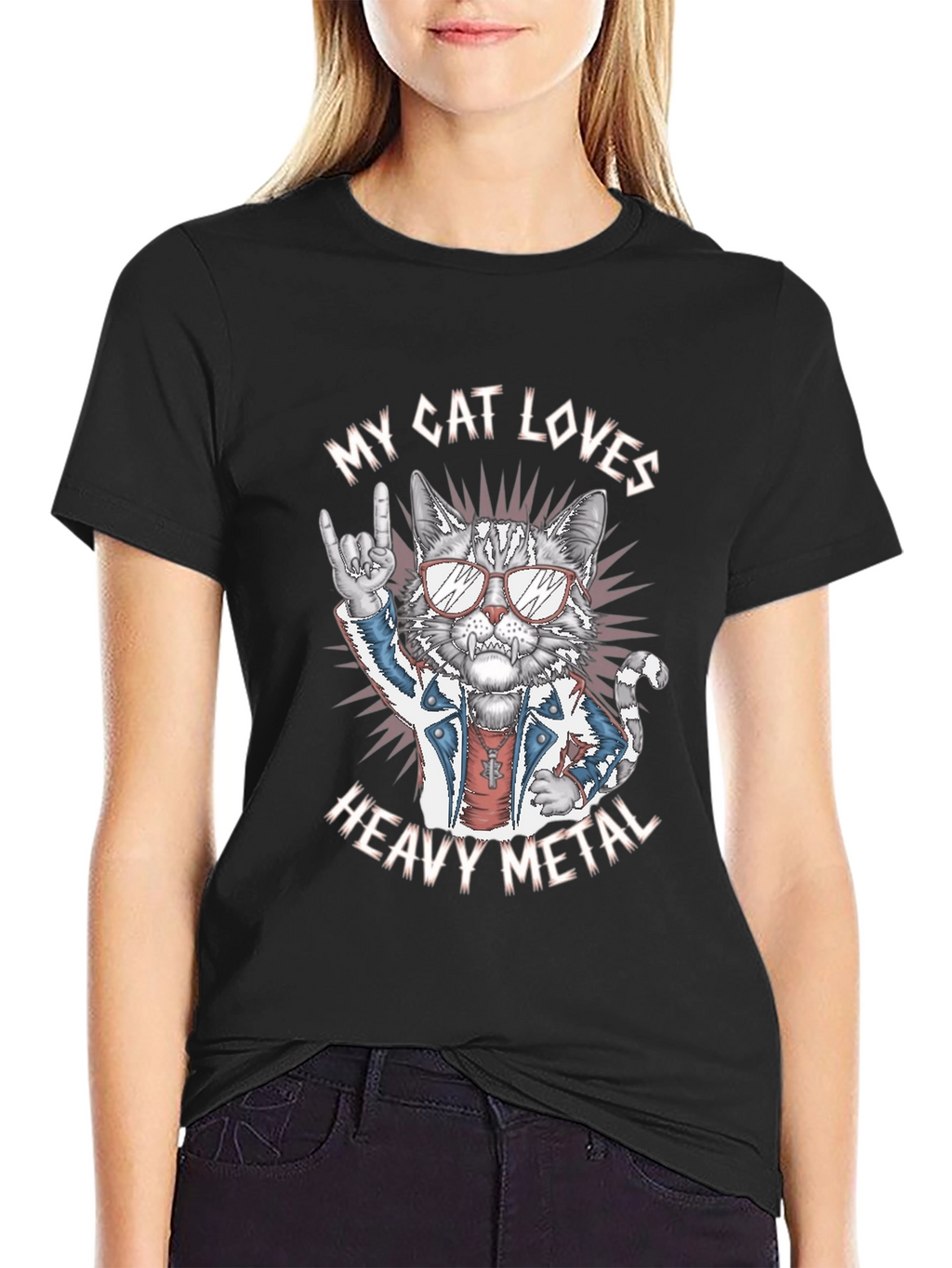 My Cat Loves Heavy Metal Graphic Tee