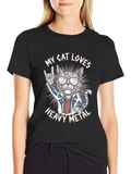 My Cat Loves Heavy Metal Graphic Tee