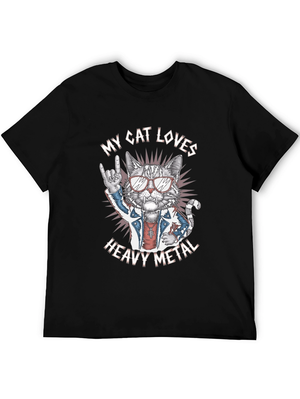 My Cat Loves Heavy Metal Graphic Tee