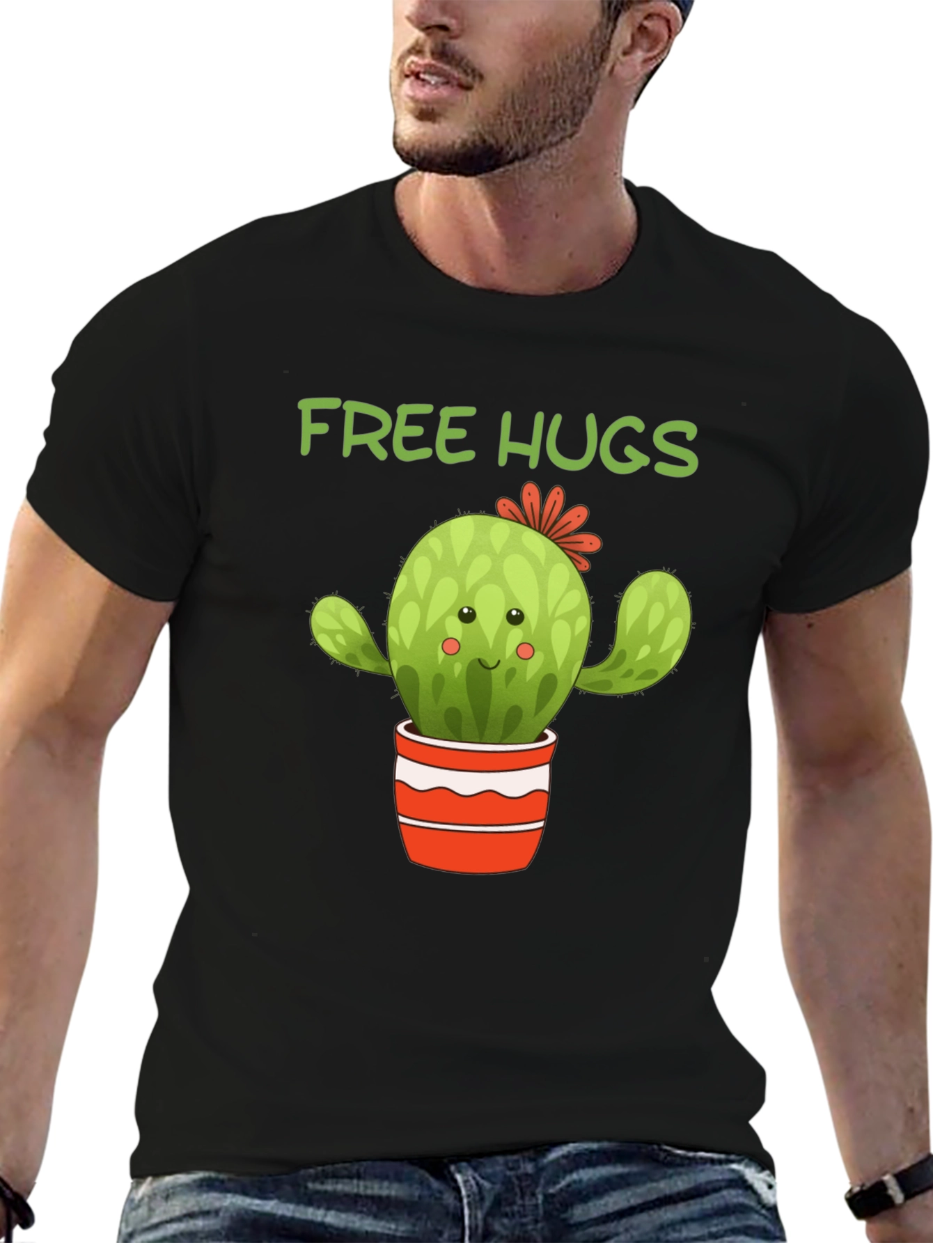 Free Hugs Cactus T-Shirt - Cute Graphic Tee