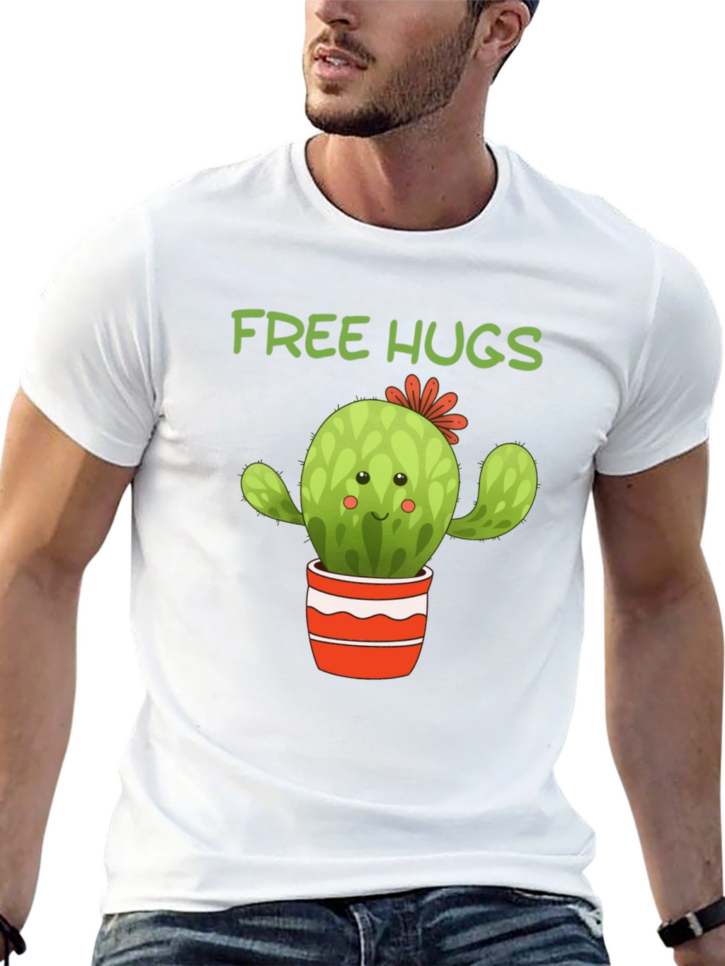 Free Hugs Cactus T-Shirt - Cute Graphic Tee