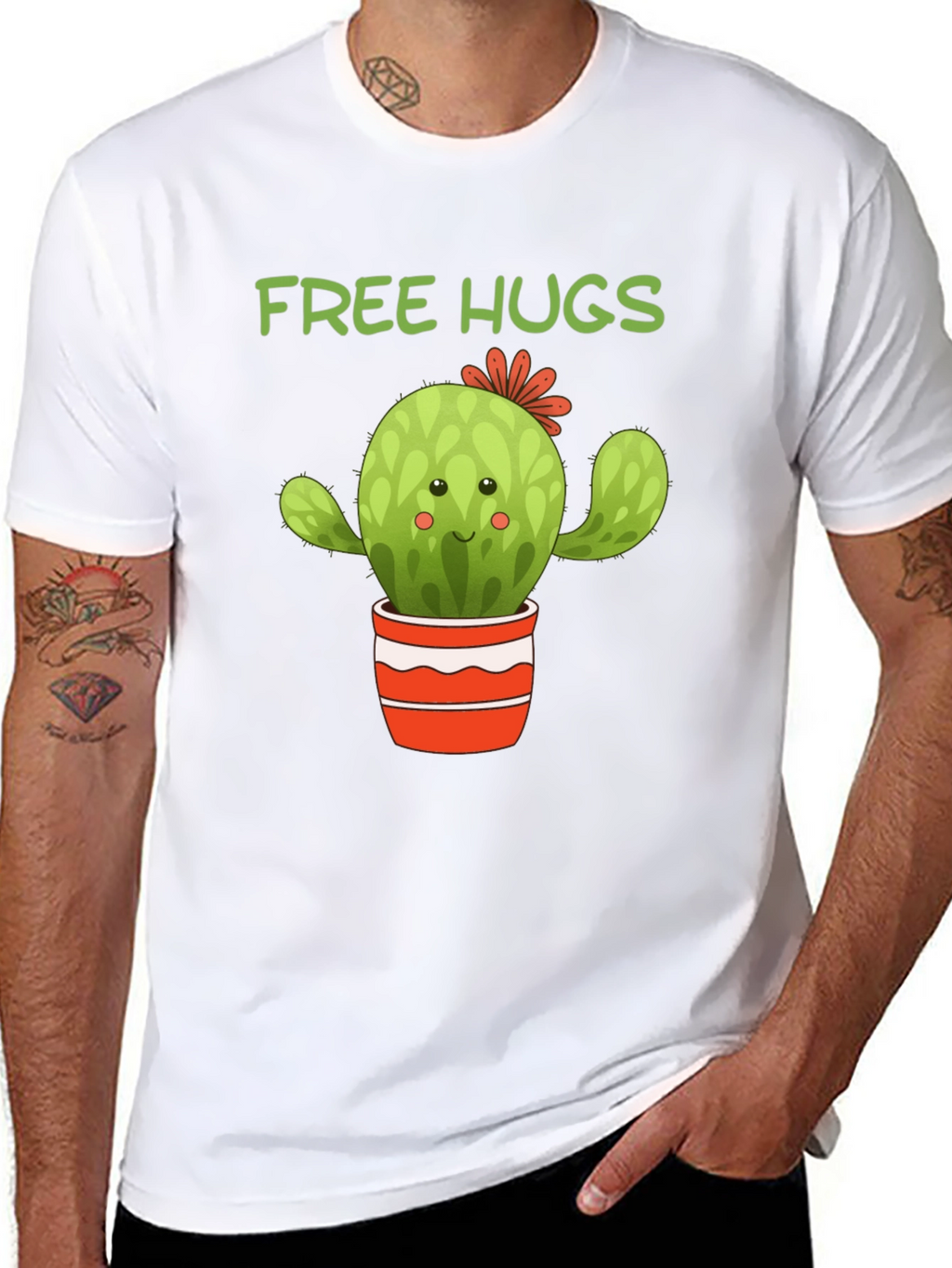 Free Hugs Cactus T-Shirt - Cute Graphic Tee