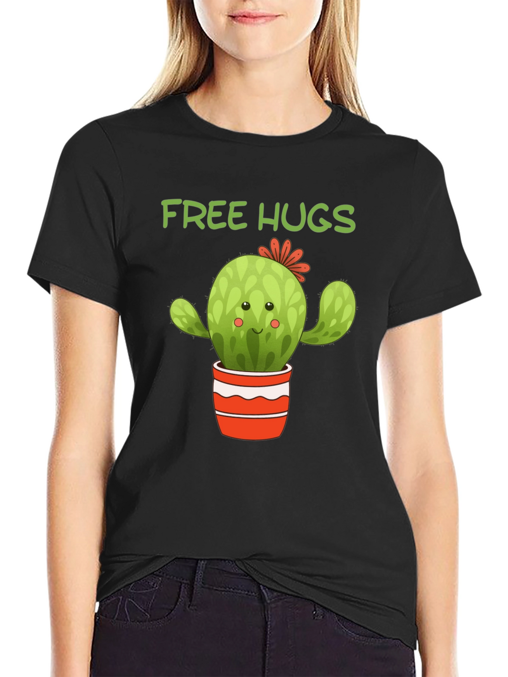 Free Hugs Cactus T-Shirt - Cute Graphic Tee