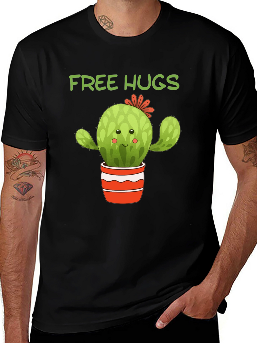 Free Hugs Cactus T-Shirt - Cute Graphic Tee