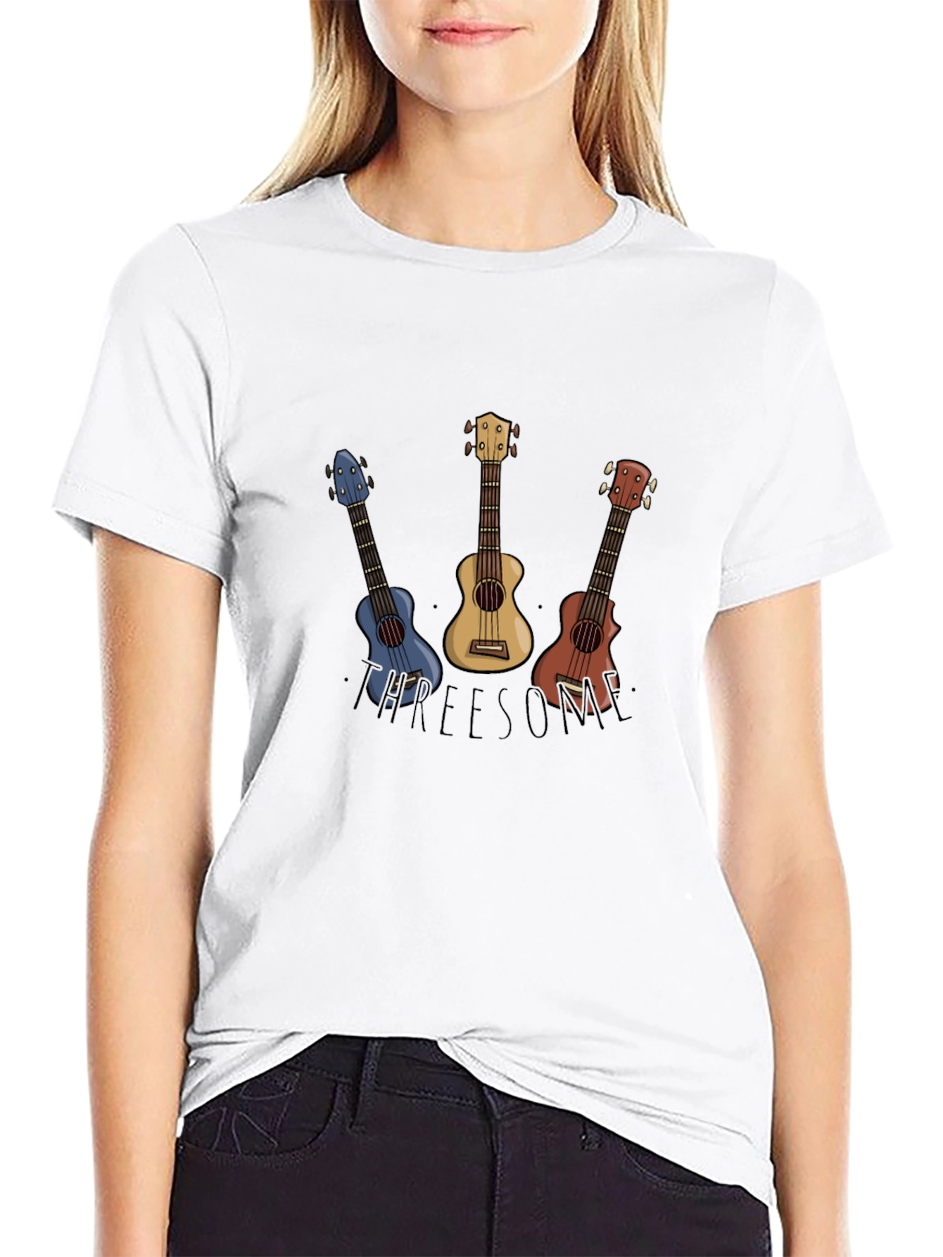Ukulele T-Shirt - APREESOME - Black Cotton