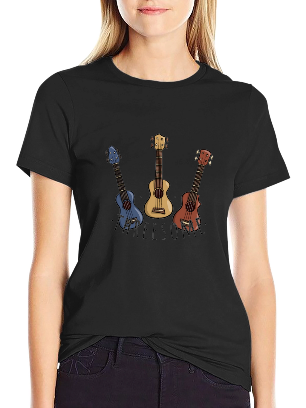 Ukulele T-Shirt - APREESOME - Black Cotton