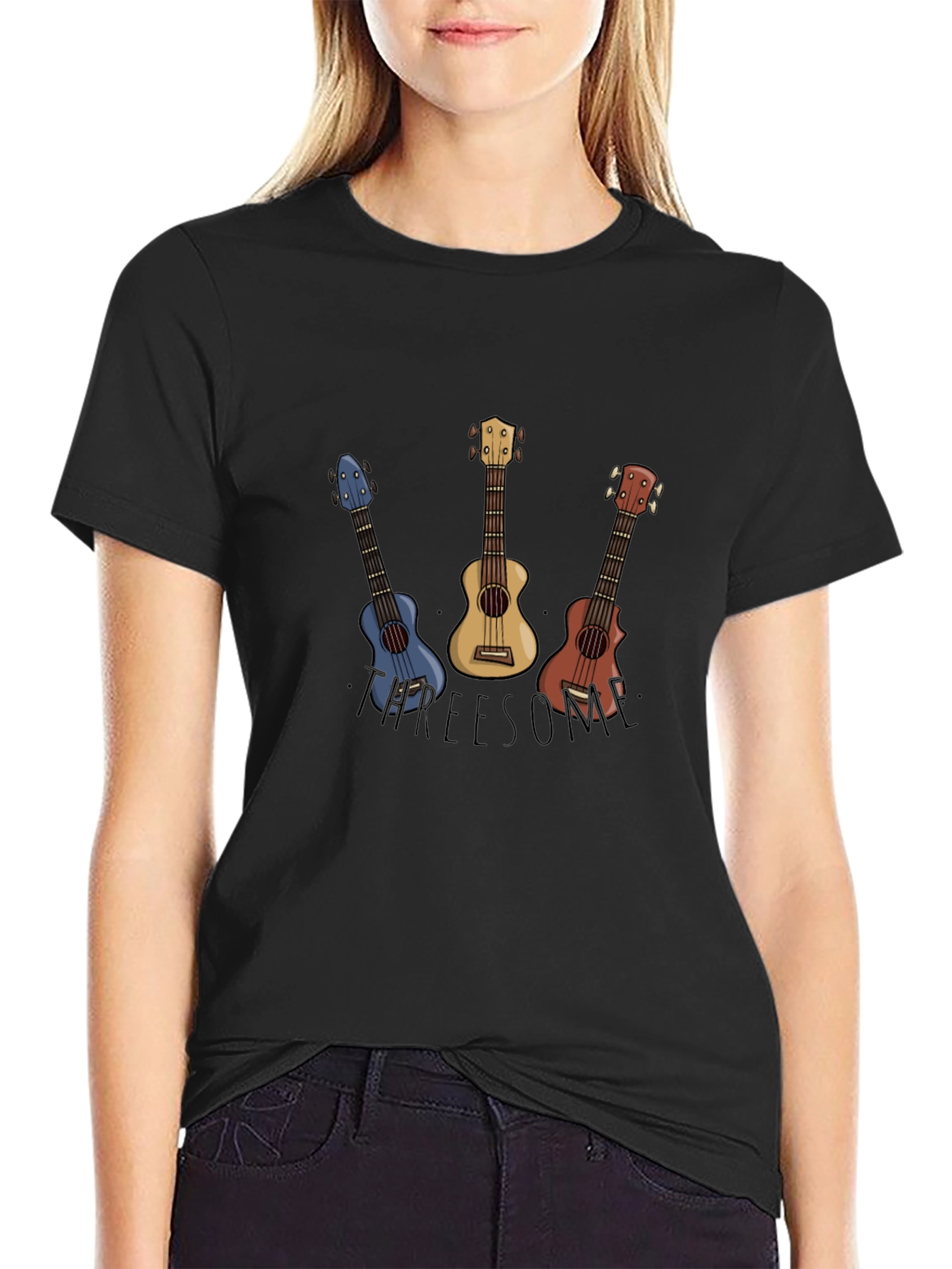 Ukulele T-Shirt - APREESOME - Black Cotton