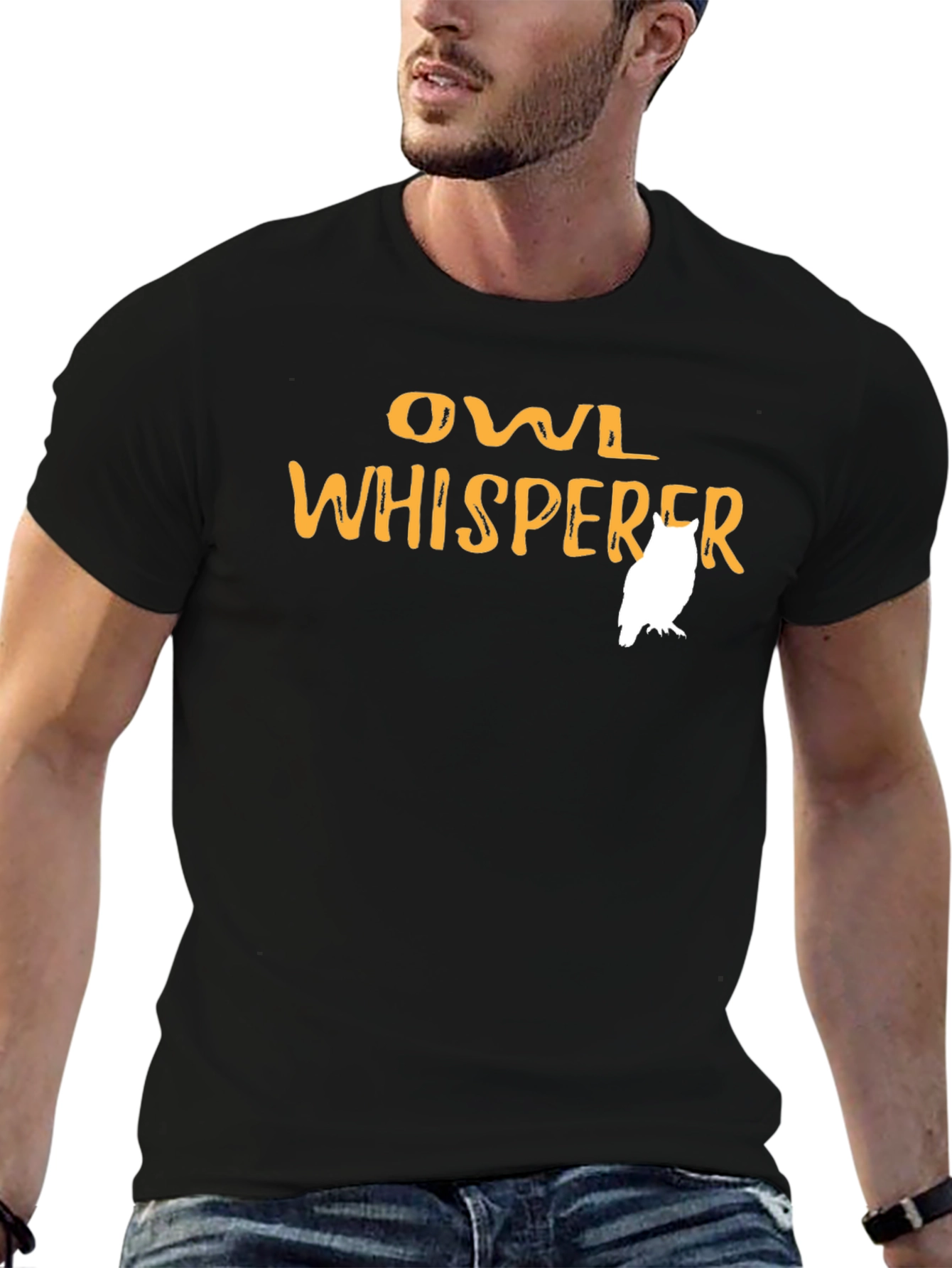 Owl Whisperer Graphic Tee - Black Cotton Shirt
