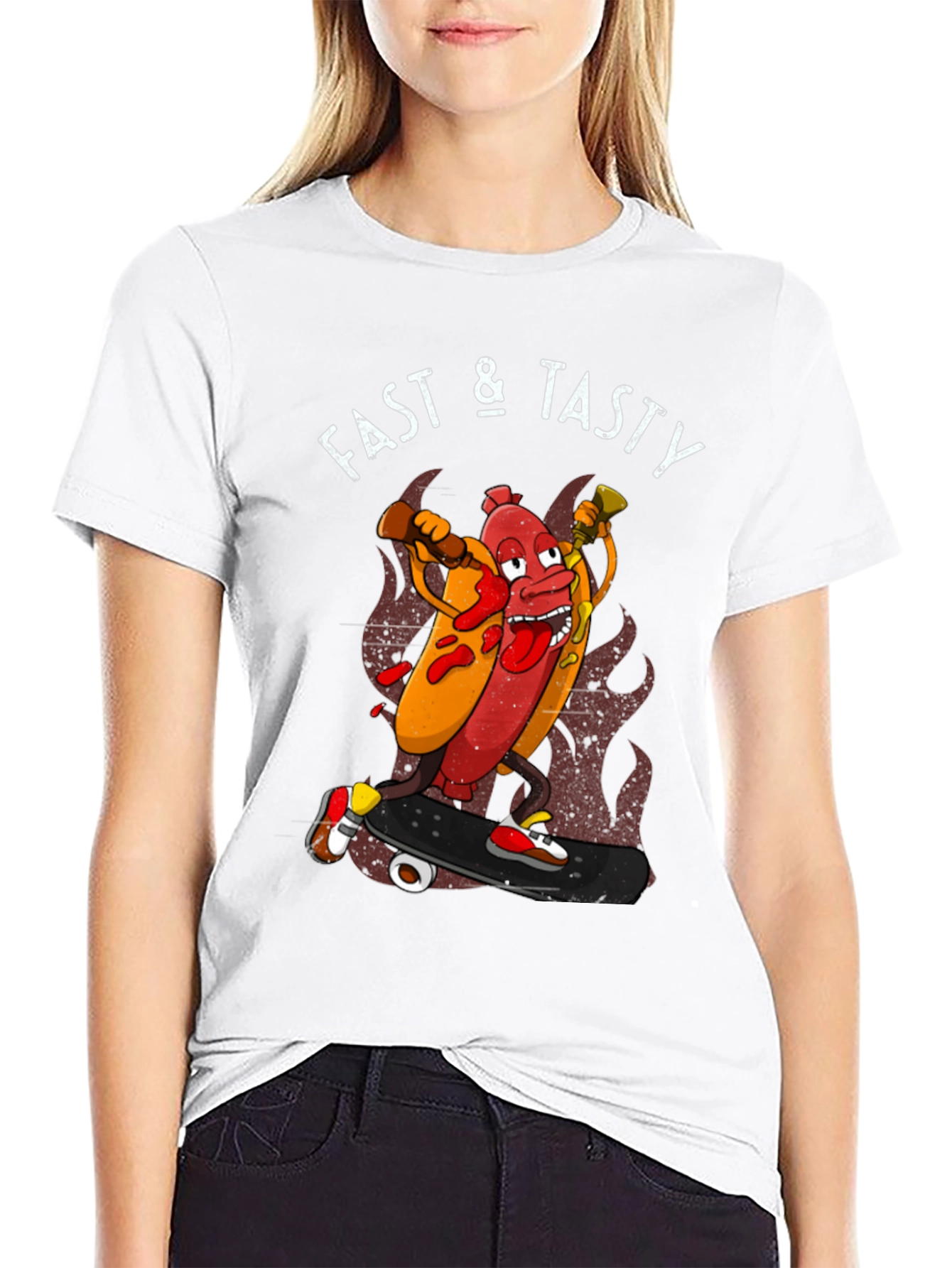Fast & Tasty Hotdog Skateboarder T-Shirt