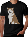 Akita Dog Graphic Print T-Shirt - Casual Comfort