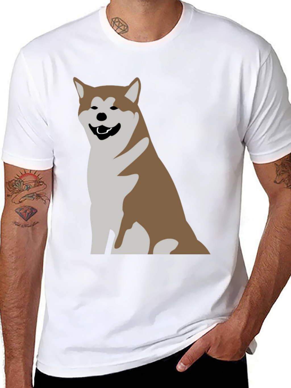 Akita Dog Graphic Print T-Shirt - Casual Comfort