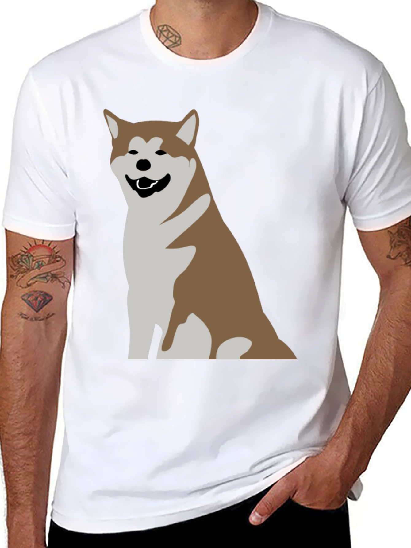 Akita Dog Graphic Print T-Shirt - Casual Comfort