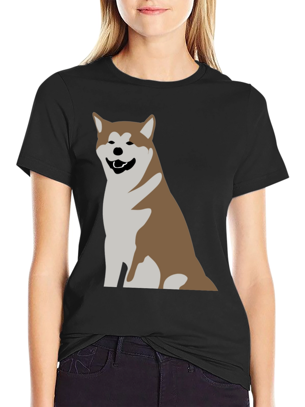 Akita Dog Graphic Print T-Shirt - Casual Comfort