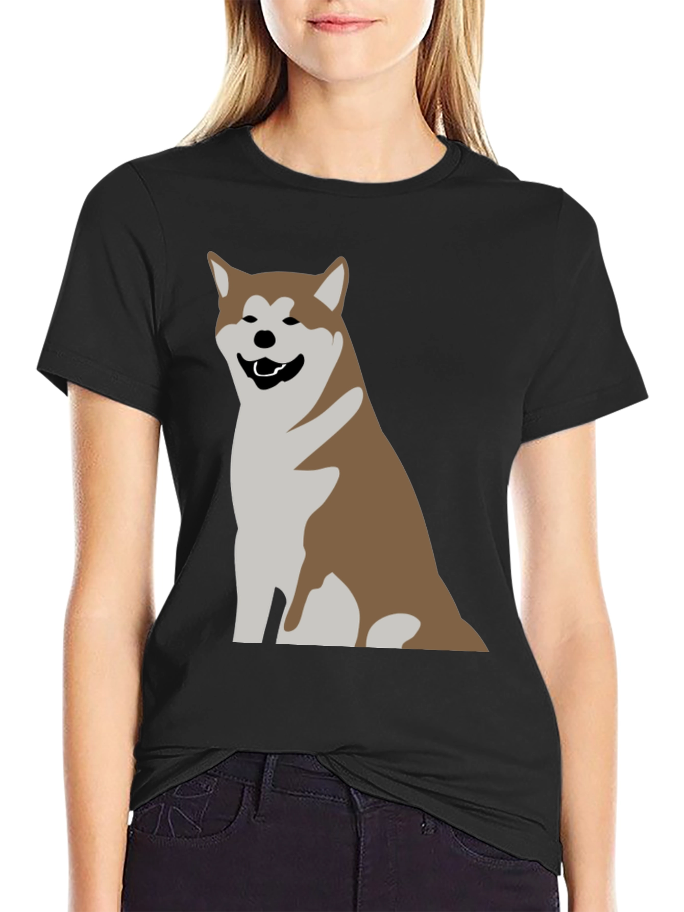Akita Dog Graphic Print T-Shirt - Casual Comfort