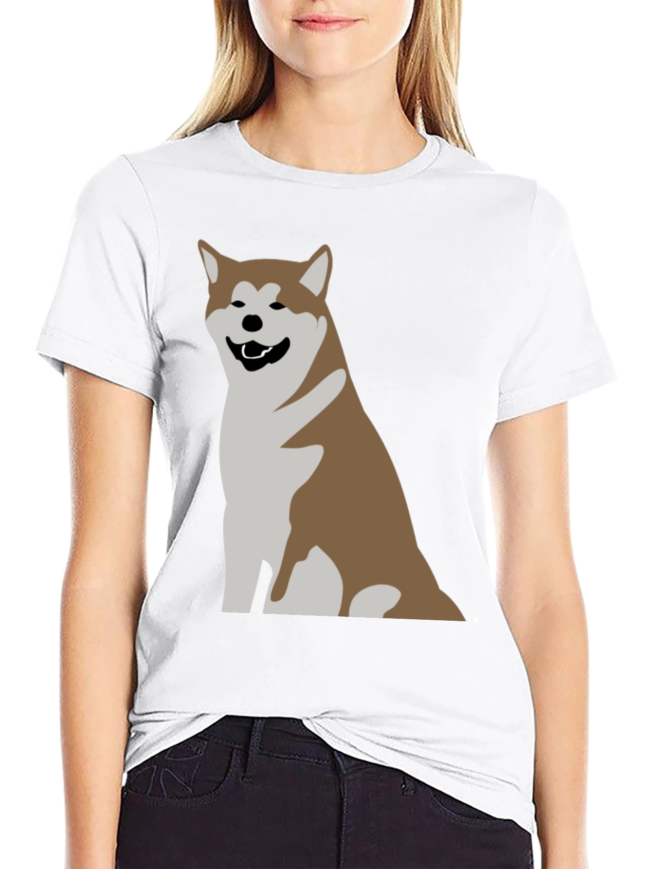 Akita Dog Graphic Print T-Shirt - Casual Comfort
