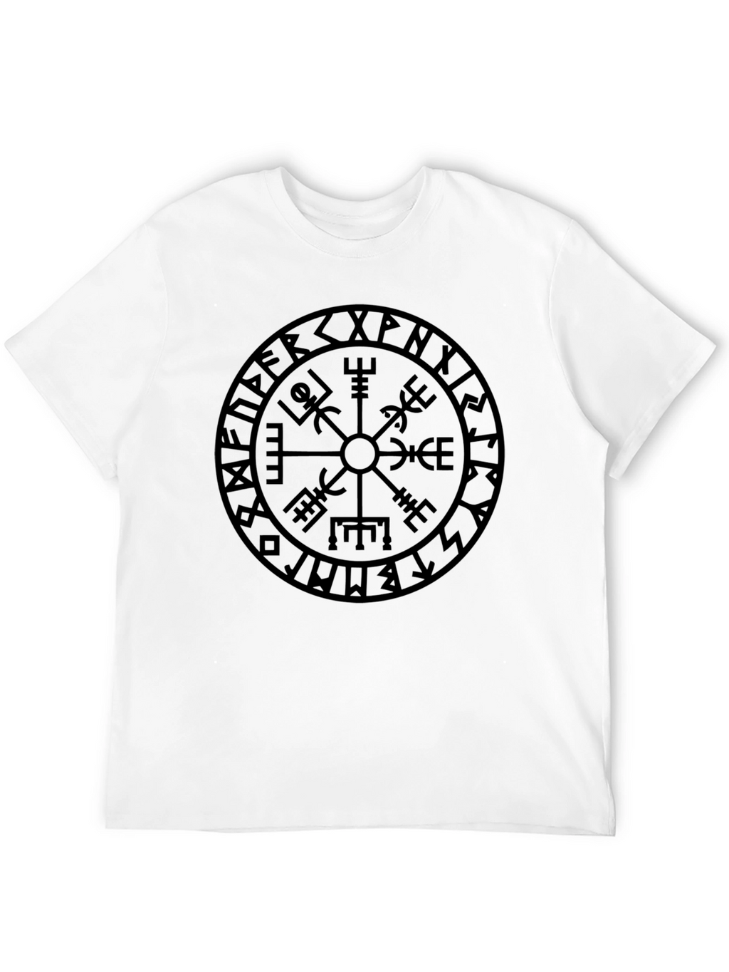Vegvisir Compass T-Shirt - Viking Runes Graphic Tee