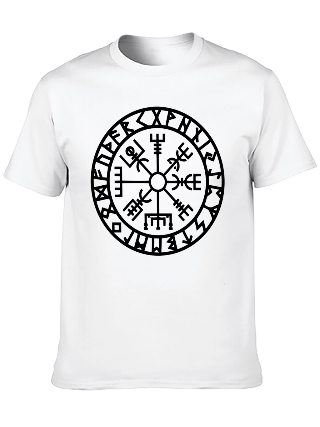 Vegvisir Compass T-Shirt - Viking Runes Graphic Tee